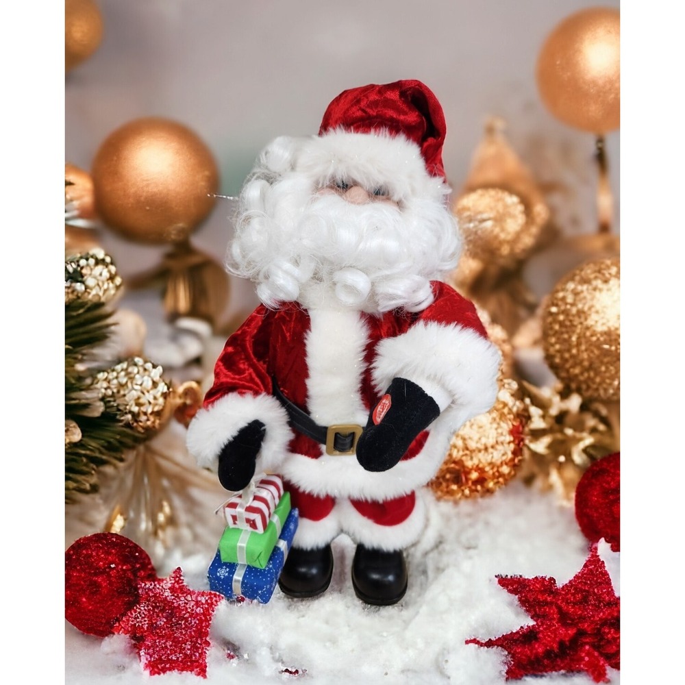 Vintage Singing Animated Walking Santa Figure 16" Dillards Exclusive SEE VIDEO